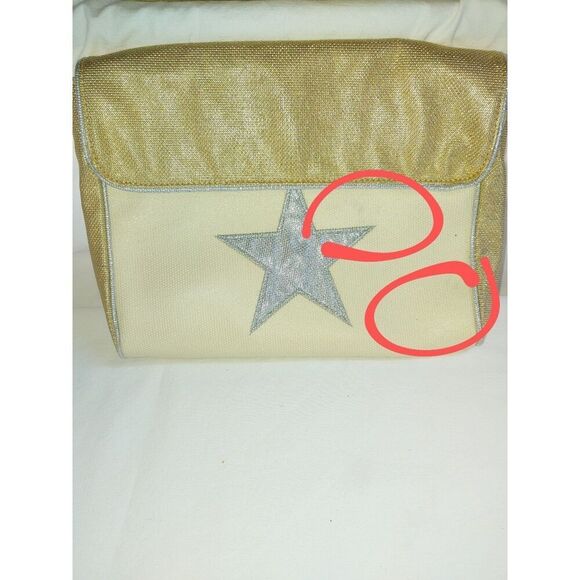 Dante Beatrix Women's Nylon/Plastic/Vinyl Cream/Gold/Silver Convertible Handbag. - Picture 8 of 10